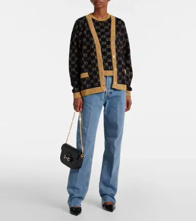 Gucci Cotton-blend lamé cardigan | Thumbnail 2