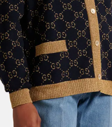 Gucci Cotton-blend lamé cardigan | Thumbnail 3