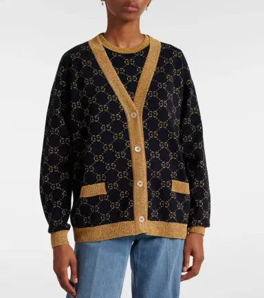 Gucci Cotton-blend lamé cardigan | Thumbnail 6