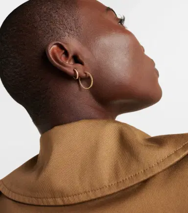 Sydney Evan 14kt gold hoop earrings with diamonds | Thumbnail 3 Sydney Evan 14kt gold hoop earrings with diamonds | Thumbnail 3