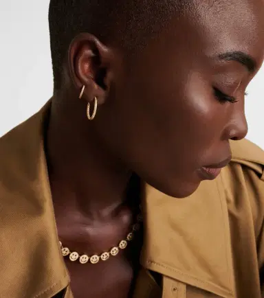 Sydney Evan 14kt gold hoop earrings with diamonds | Thumbnail 4 Sydney Evan 14kt gold hoop earrings with diamonds | Thumbnail 4