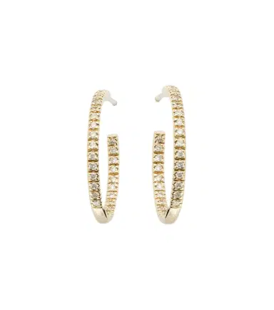 Sydney Evan 14kt gold hoop earrings with diamonds | Thumbnail 1 Sydney Evan 14kt gold hoop earrings with diamonds | Thumbnail 1