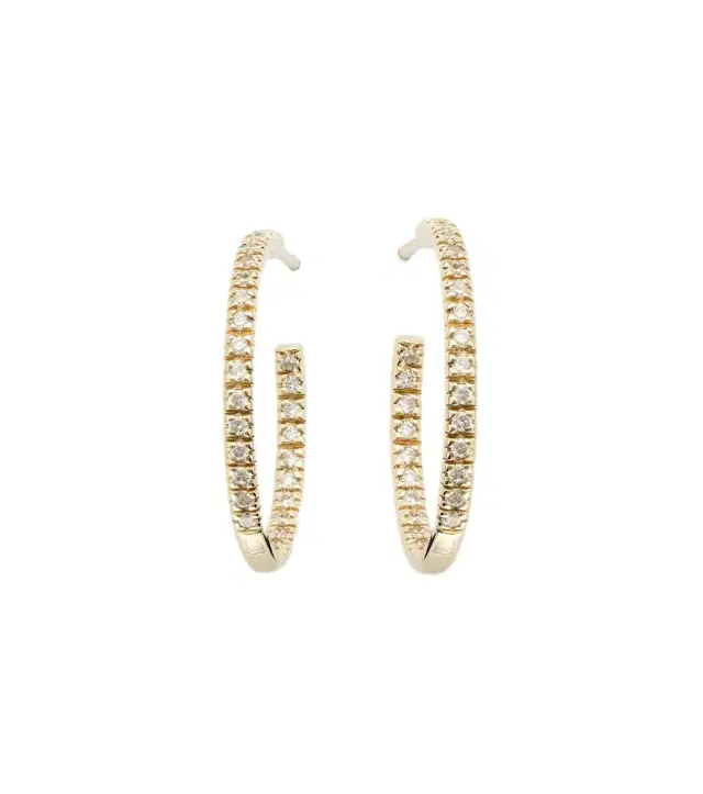 Sydney Evan 14kt gold hoop earrings with diamonds