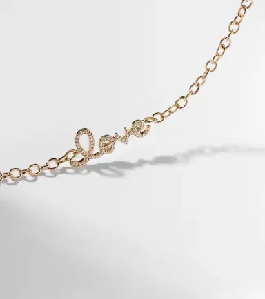 Sydney Evan Love 14kt yellow gold and diamonds chainlink bracelet | Thumbnail 2