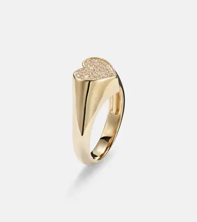 Sydney Evan 14kt yellow gold heart ring with diamonds | Thumbnail 2 Sydney Evan 14kt yellow gold heart ring with diamonds | Thumbnail 2
