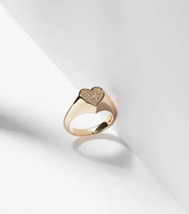 Sydney Evan 14kt yellow gold heart ring with diamonds | Thumbnail 3 Sydney Evan 14kt yellow gold heart ring with diamonds | Thumbnail 3