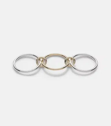 Spinelli Kilcollin Solarium 18kt yellow gold and sterling silver linked rings | Thumbnail 2