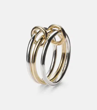 Spinelli Kilcollin Solarium 18kt yellow gold and sterling silver linked rings | Thumbnail 3