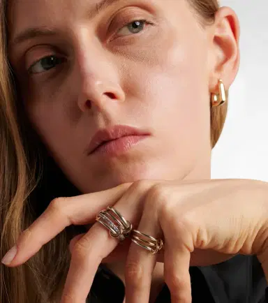 Spinelli Kilcollin Solarium 18kt yellow gold and sterling silver linked rings | Thumbnail 6