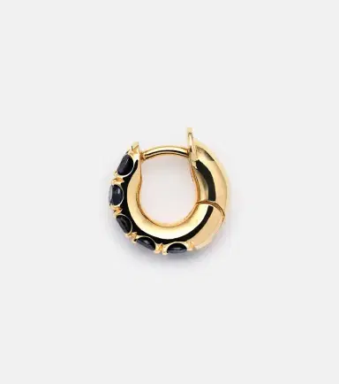 Spinelli Kilcollin Mini Macro Hoop 18kt yellow gold single earring with sapphires | Thumbnail 2 Spinelli Kilcollin Mini Macro Hoop 18kt yellow gold single earring with sapphires | Thumbnail 2
