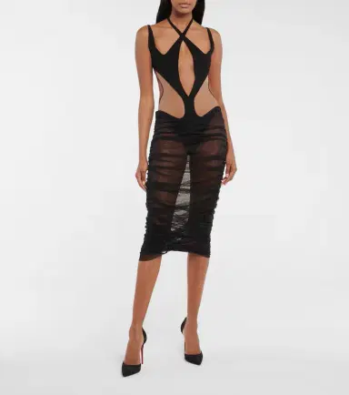 Mugler Cutout stretch-jersey midi dress | Thumbnail 3