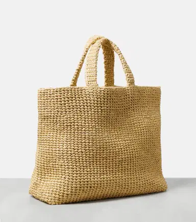 Prada Medium logo raffia tote | Thumbnail 2