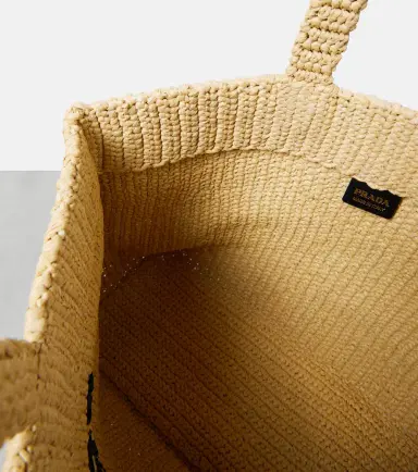 Prada Medium logo raffia tote | Thumbnail 3