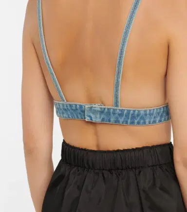 Prada Logo denim bralette | Thumbnail 3
