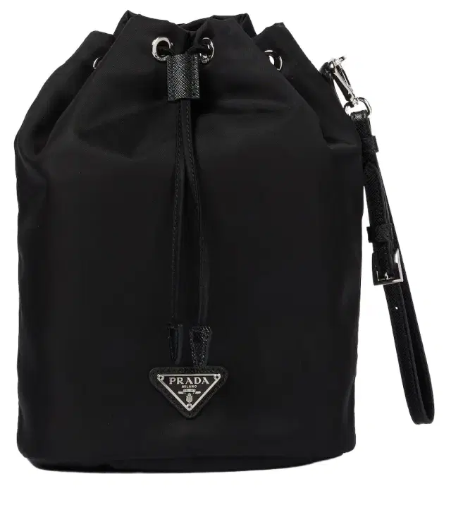 Prada Re-Nylon leather-trimmed bucket bag