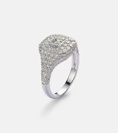 SHAY JEWELRY Pavé 18kt white gold pinky ring with diamonds | Thumbnail 2