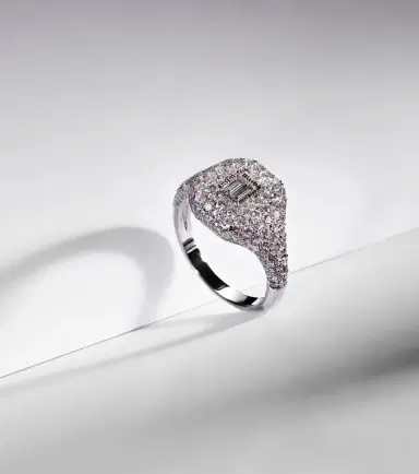 SHAY JEWELRY Pavé 18kt white gold pinky ring with diamonds | Thumbnail 5