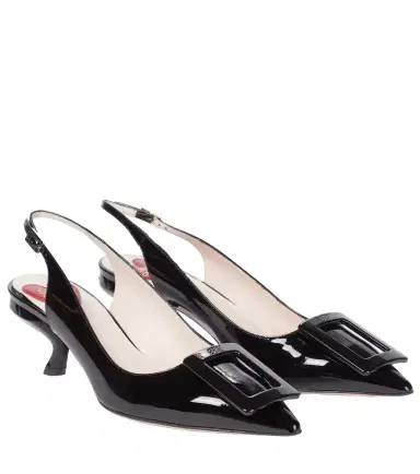 Roger Vivier Virgule leather slingback pumps | Thumbnail 1
