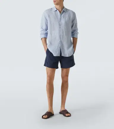 Orlebar Brown Giles linen long-sleeved shirt | Thumbnail 3