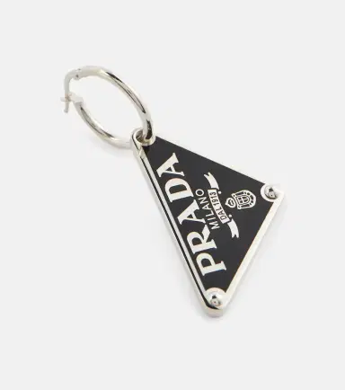 Prada Symbole logo sterling silver single earring | Thumbnail 3