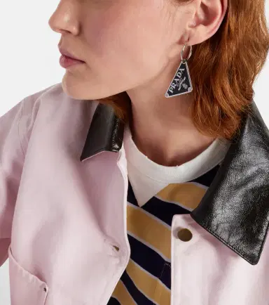 Prada Symbole logo sterling silver single earring | Thumbnail 5