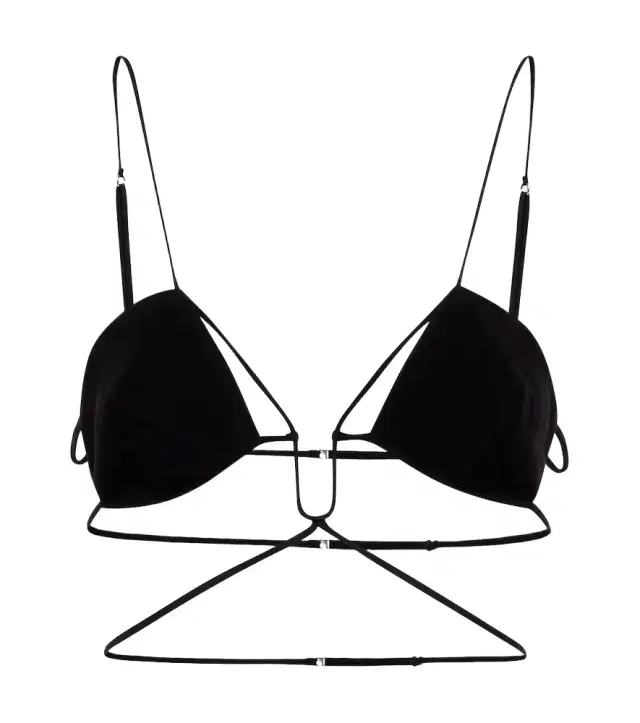 Nensi Dojaka Tie-trimmed gabardine bra