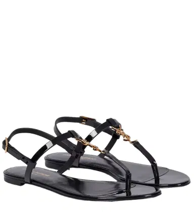 Saint Laurent Cassandra patent leather thong sandals | Thumbnail 1