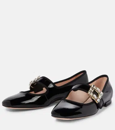 Roger Vivier Très Vivier Babies patent leather ballet flats | Thumbnail 3