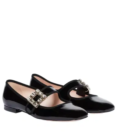 Roger Vivier Très Vivier Babies patent leather ballet flats | Thumbnail 1