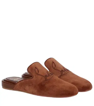 Christian Louboutin Navy Coolito Donna suede slippers | Thumbnail 1 Christian Louboutin Navy Coolito Donna suede slippers | Thumbnail 1
