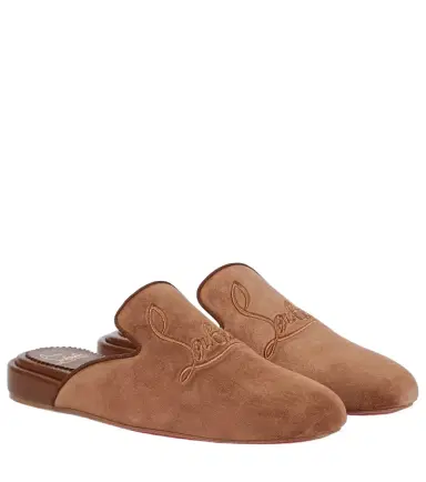 Christian Louboutin Navy Coolito Donna suede slippers | Thumbnail 1 Christian Louboutin Navy Coolito Donna suede slippers | Thumbnail 1