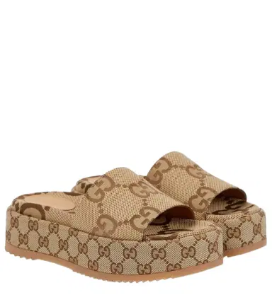 Gucci GG Maxi canvas platform slides | Thumbnail 1