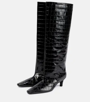 Toteme Croc-effect leather knee-high boots | Thumbnail 3