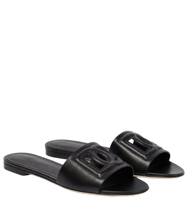 Dolce & Gabbana DG leather slides