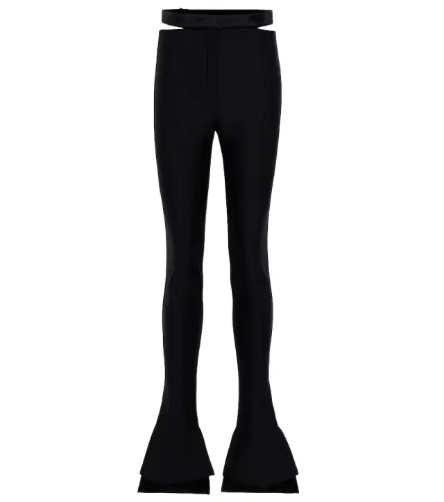 Mugler Cutout scuba mid-rise flared pants