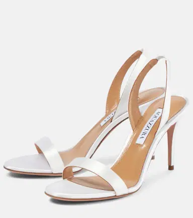 Aquazzura So Nude 85 satin sandals | Thumbnail 4