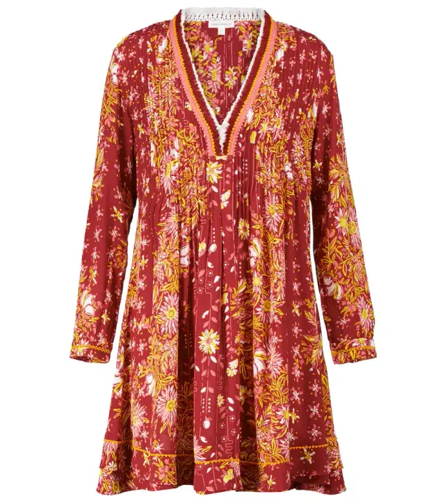 Poupette St Barth Ola fringed printed minidress