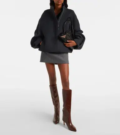 Paris Texas Croc-effect leather knee-high boots | Thumbnail 5