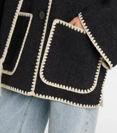 Toteme Embroidered wool-blend scarf jacket | Thumbnail 5 Toteme Embroidered wool-blend scarf jacket | Thumbnail 5