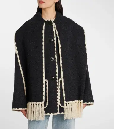 Toteme Embroidered wool-blend scarf jacket | Thumbnail 6 Toteme Embroidered wool-blend scarf jacket | Thumbnail 6