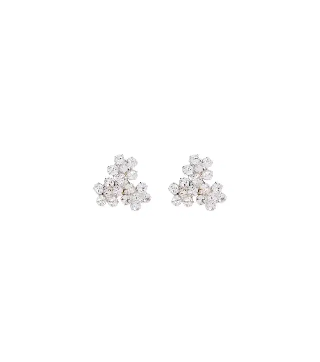 Violet crystal-embellished earrings