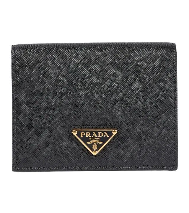 Logo saffiano leather wallet