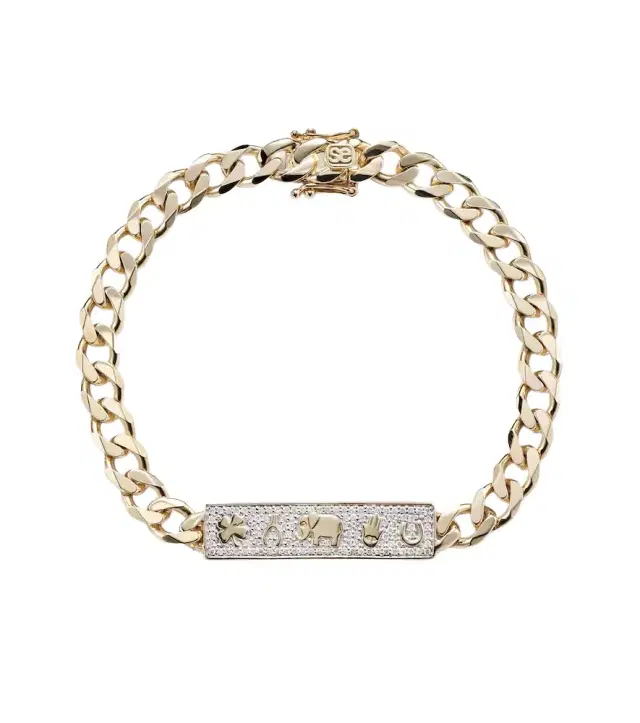 Sydney Evan Luck 14kt yellow gold chain bracelet
