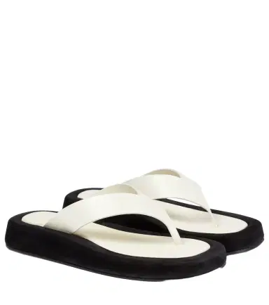 The Row Ginza leather and suede thong sandals | Thumbnail 1 The Row Ginza leather and suede thong sandals | Thumbnail 1