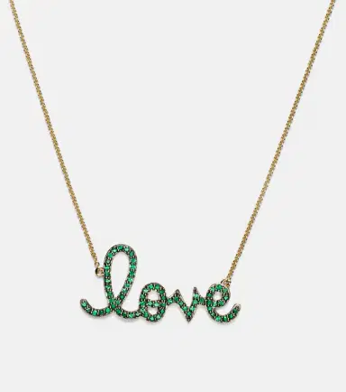 Sydney Evan Love 14kt gold necklace with diamonds | Thumbnail 2