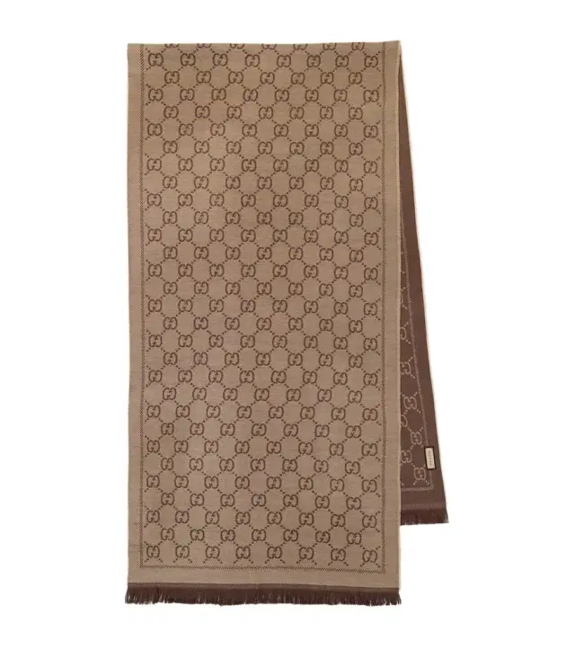 GG wool jacquard scarf