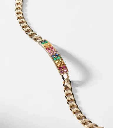 Sydney Evan ID Bar 14kt gold chain bracelet with diamonds | Thumbnail 5 Sydney Evan ID Bar 14kt gold chain bracelet with diamonds | Thumbnail 5