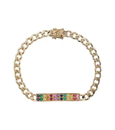 Sydney Evan ID Bar 14kt gold chain bracelet with diamonds | Thumbnail 1 Sydney Evan ID Bar 14kt gold chain bracelet with diamonds | Thumbnail 1
