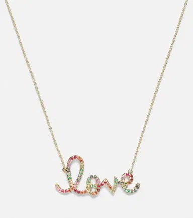 Sydney Evan Love 14kt gold necklace with sapphires | Thumbnail 2 Sydney Evan Love 14kt gold necklace with sapphires | Thumbnail 2