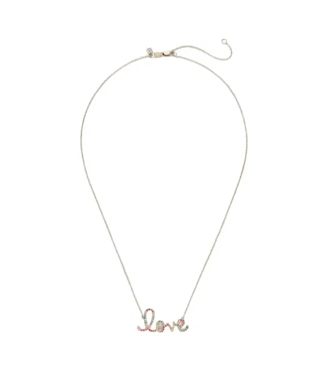 Sydney Evan Love 14kt gold necklace with sapphires